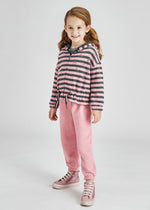 Cargar imagen en el visor de la galería, Conjunto Sudadera Rayas Rosa 2 Pantalones