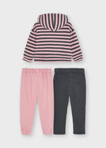 Cargar imagen en el visor de la galería, Conjunto Sudadera Rayas Rosa 2 Pantalones