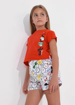 Cargar imagen en el visor de la galería, Conjunto Camiseta Roja Short Caritas