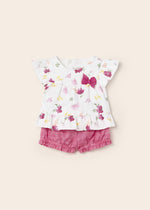Cargar imagen en el visor de la galería, Conjunto Camiseta Flores Short Rosa