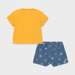 Cargar imagen en el visor de la galería, Conjunto Camiseta Amarilla Sol Short Azul