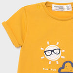Cargar imagen en el visor de la galería, Conjunto Camiseta Amarilla Sol Short Azul
