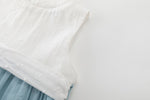 Cargar imagen en el visor de la galería, Vestido Azul y Blanco Plumeti
