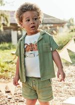 Cargar imagen en el visor de la galería, Conjunto Camisa y Camiseta Surf Short Verde
