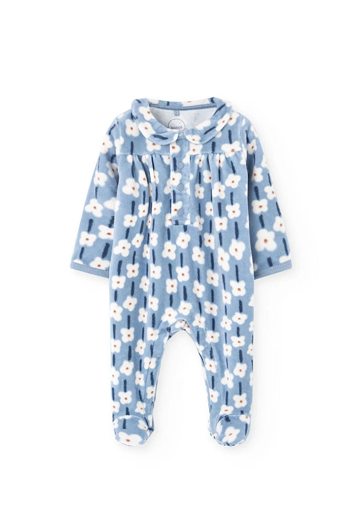 Mameluco Azul Flores