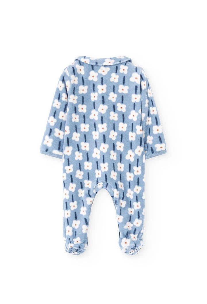 Mameluco Azul Flores