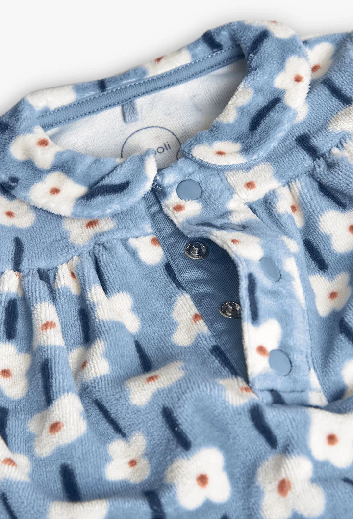 Mameluco Azul Flores