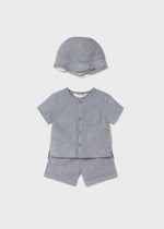 Cargar imagen en el visor de la galería, Conjunto Camisa y Short Rayas con Gorrito
