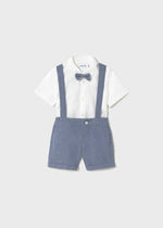 Cargar imagen en el visor de la galería, Conjunto Camisa Short Tirantes Azul con Moño
