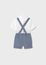 Cargar imagen en el visor de la galería, Conjunto Camisa Short Tirantes Azul con Moño
