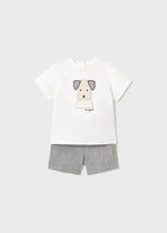 Cargar imagen en el visor de la galería, Conjunto Camiseta Perrito Short Gris

