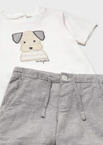 Cargar imagen en el visor de la galería, Conjunto Camiseta Perrito Short Gris
