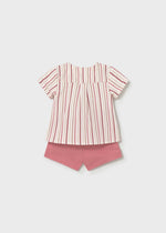 Cargar imagen en el visor de la galería, Conjunto Camisa Rayas Short Terracota
