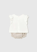 Cargar imagen en el visor de la galería, Conjunto Camiseta Flor Short Beige
