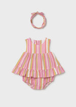 Cargar imagen en el visor de la galería, Vestido Rayas Rosa con Bandita

