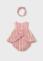 Cargar imagen en el visor de la galería, Vestido Rayas Rosa con Bandita
