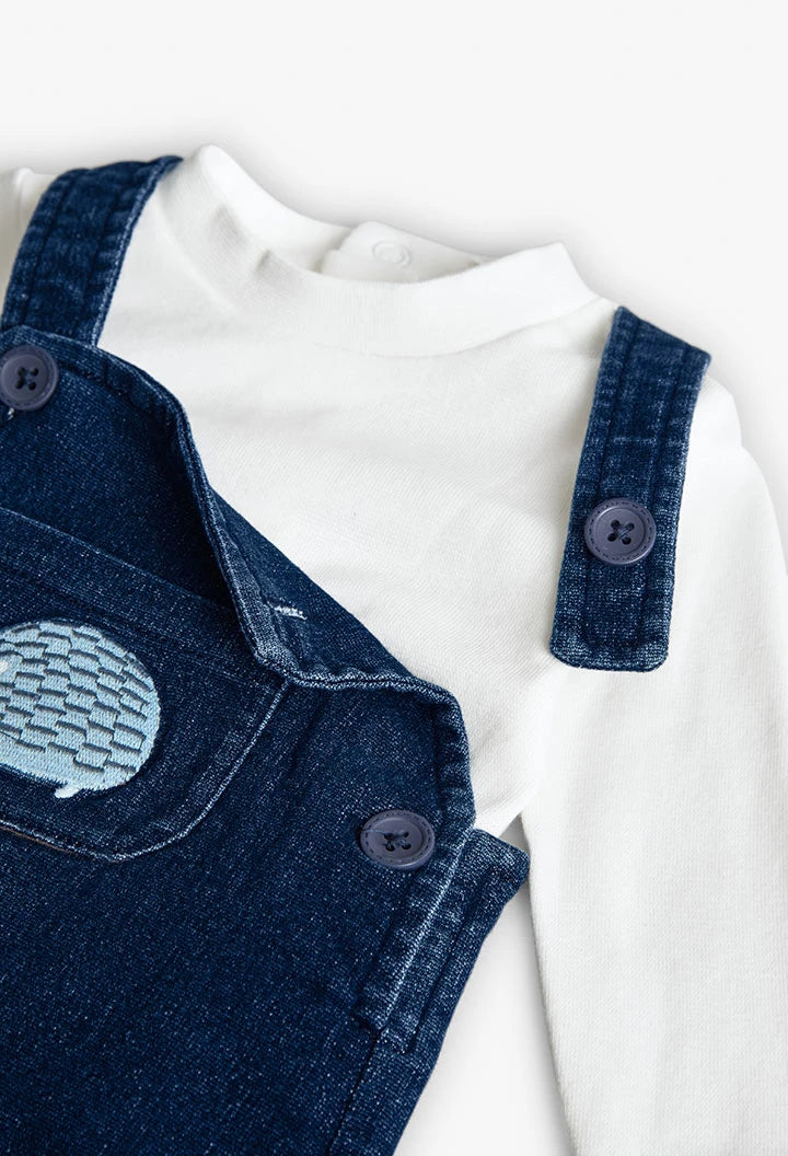 Conjunto Overol Mezclilla Puercoespín y Camiseta