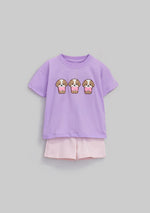 Cargar imagen en el visor de la galería, Conjunto Camiseta Perritos Short Rosa
