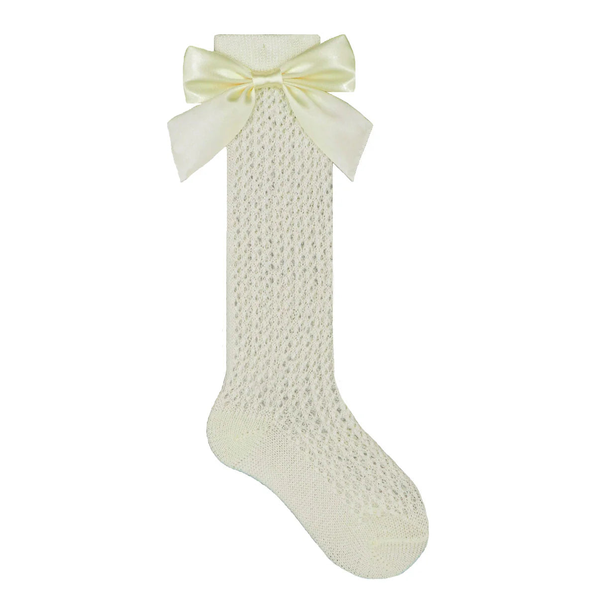 Calceta Calda con Moño Beige