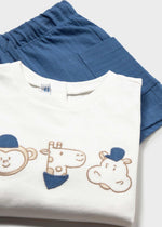 Cargar imagen en el visor de la galería, Conjunto Camiseta Animalitos Short Cobalto
