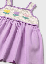 Cargar imagen en el visor de la galería, Vestido Lila Crochet Tulipanes

