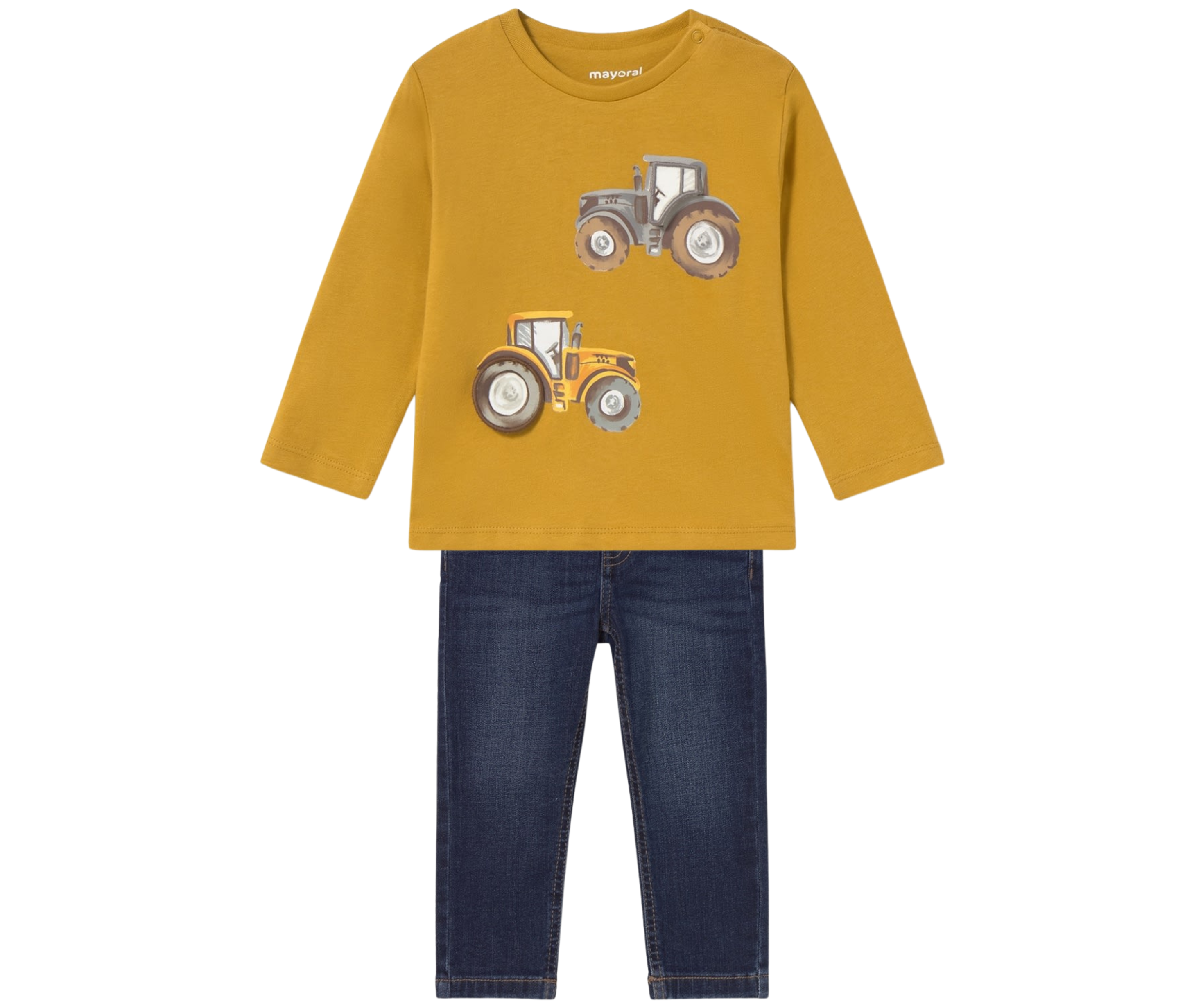 Conjunto Camiseta Mostaza Pantalón Mezclilla