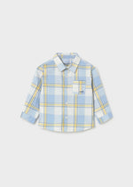 Cargar imagen en el visor de la galería, Conjunto Camisa Azul Pantalón Avellana
