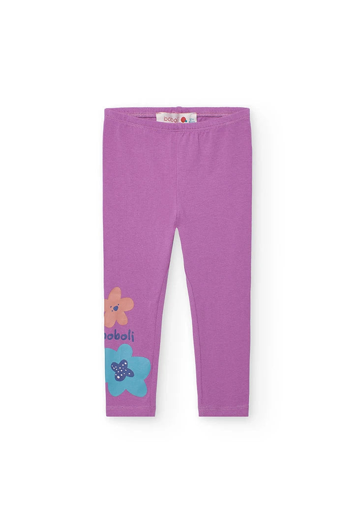 Conjunto Blusa Flores Leggings Lila
