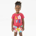 Cargar imagen en el visor de la galería, Conjunto Camiseta Love Short Flores
