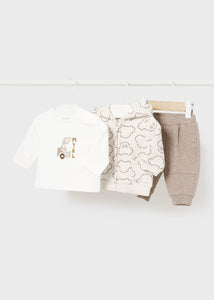 Conjunto Sudadera Carro Camiseta Pantalón Beige