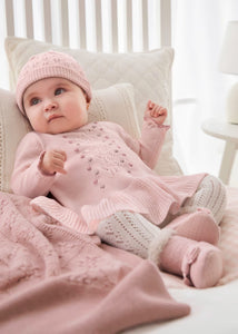 Vestido Tejido Rosa con Gorrito