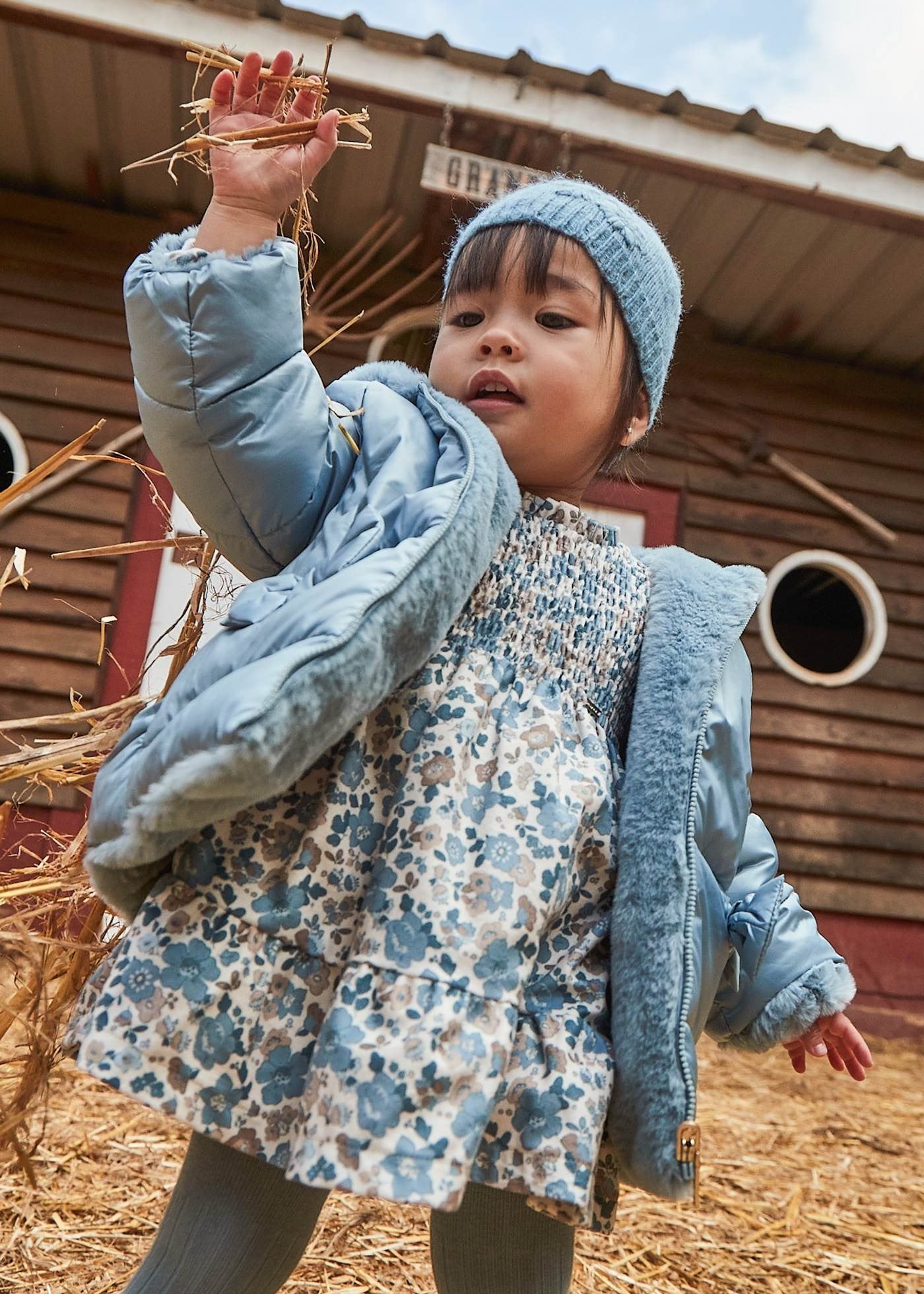Vestido Terciopelo Estampado Azul
