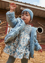 Cargar imagen en el visor de la galería, Vestido Terciopelo Estampado Azul
