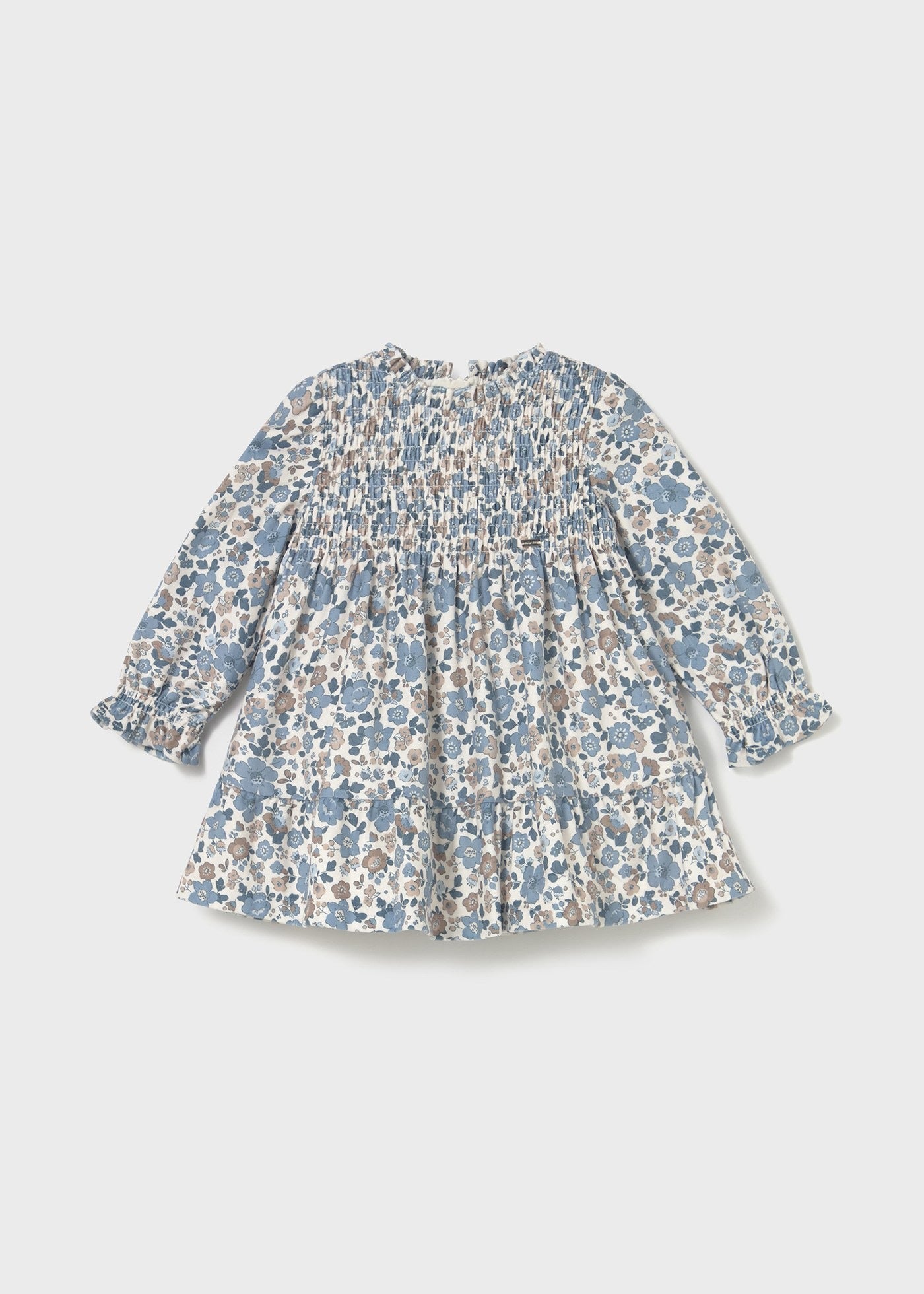 Vestido Terciopelo Estampado Azul