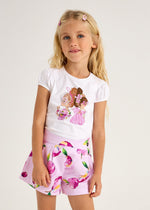 Cargar imagen en el visor de la galería, Conjunto Blusa Rosa Short Cerezas
