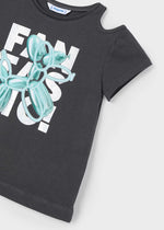 Cargar imagen en el visor de la galería, Conjunto Camiseta Gris Falda Metálica
