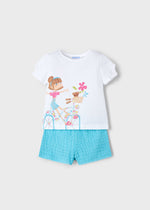 Cargar imagen en el visor de la galería, Conjunto Camiseta Estampada Short Aqua
