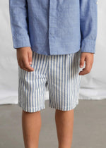 Cargar imagen en el visor de la galería, Conjunto Camisa Azul Short Rayas
