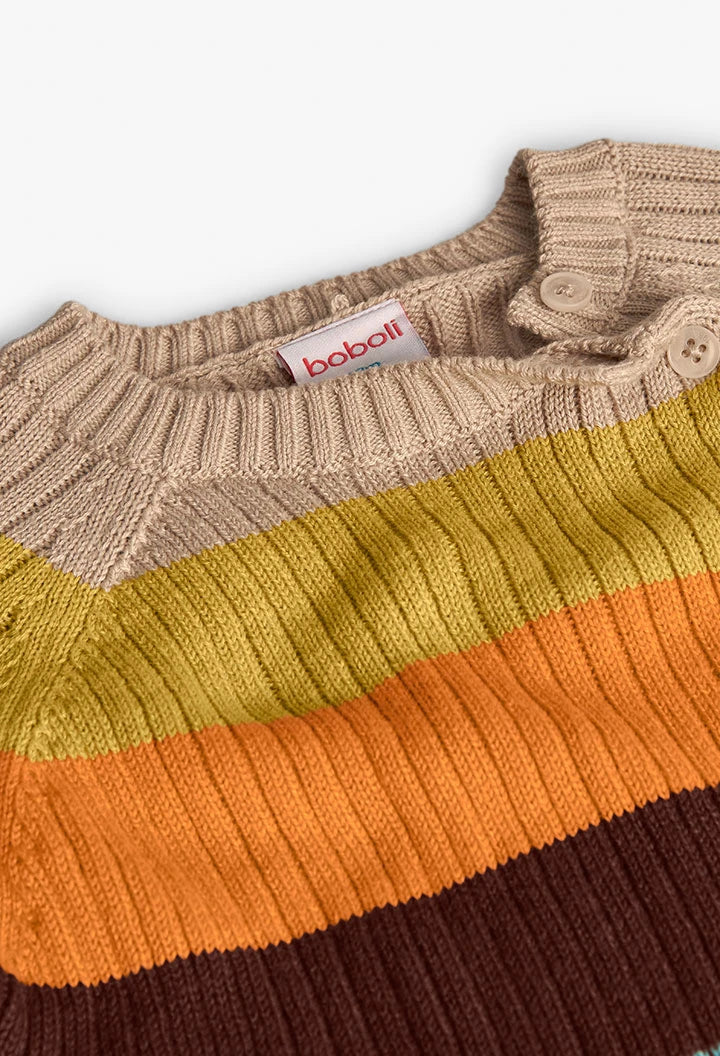 Conjunto Suéter Rayas Pantalón Verde