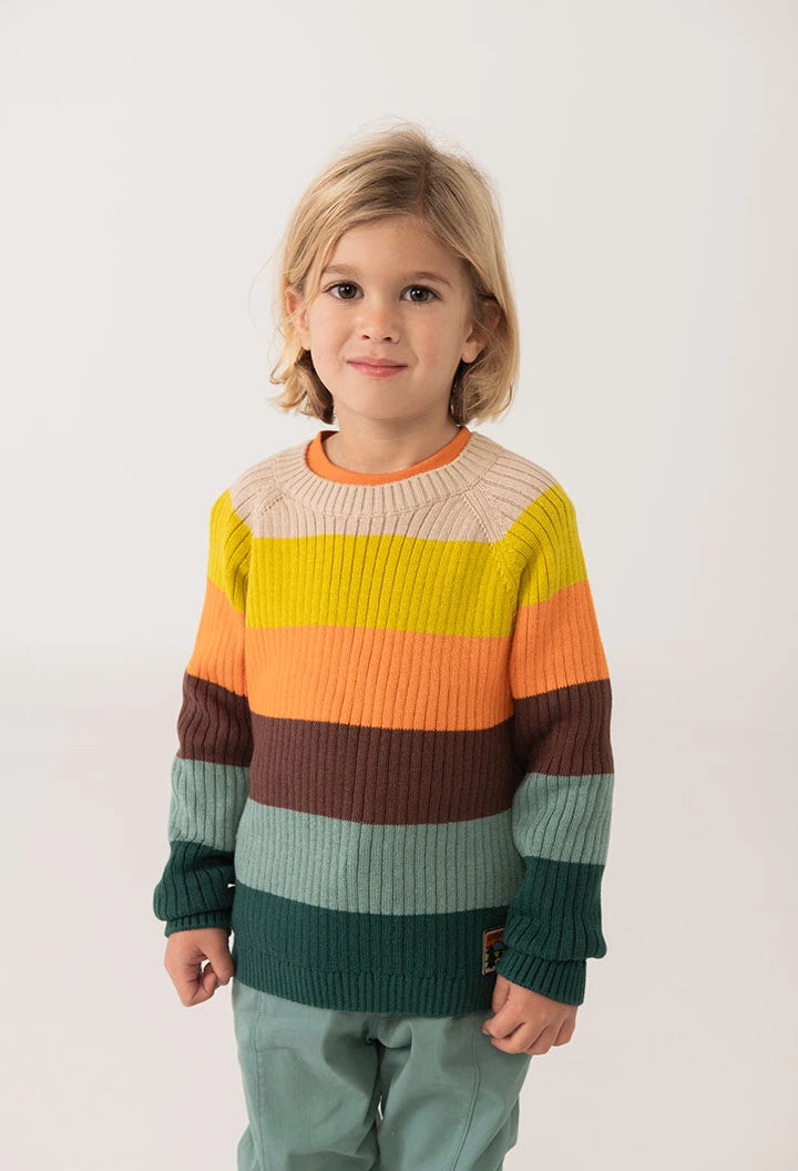 Conjunto Suéter Rayas Pantalón Verde