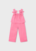 Cargar imagen en el visor de la galería, Conjunto Blusa Flores Pantalón Rosa
