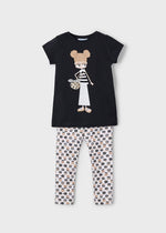 Cargar imagen en el visor de la galería, Conjunto Camiseta Negra Leggings Manzanitas

