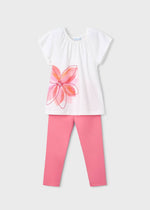 Cargar imagen en el visor de la galería, Conjunto Camiseta Flor Leggings Rosas
