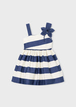 Cargar imagen en el visor de la galería, Vestido Flor Rayas Azul
