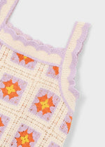 Cargar imagen en el visor de la galería, Vestido Crochet Beige Lila
