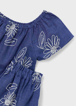 Cargar imagen en el visor de la galería, Conjunto Blusa y Falda Azul Lino
