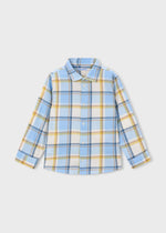 Cargar imagen en el visor de la galería, Conjunto Camisa Azul Pantalón Topo
