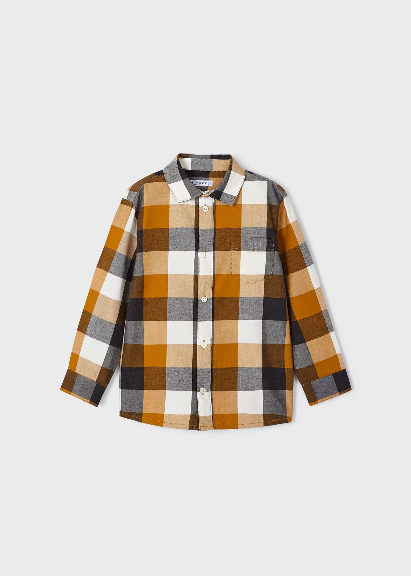 Camisa Cuadros Ocre