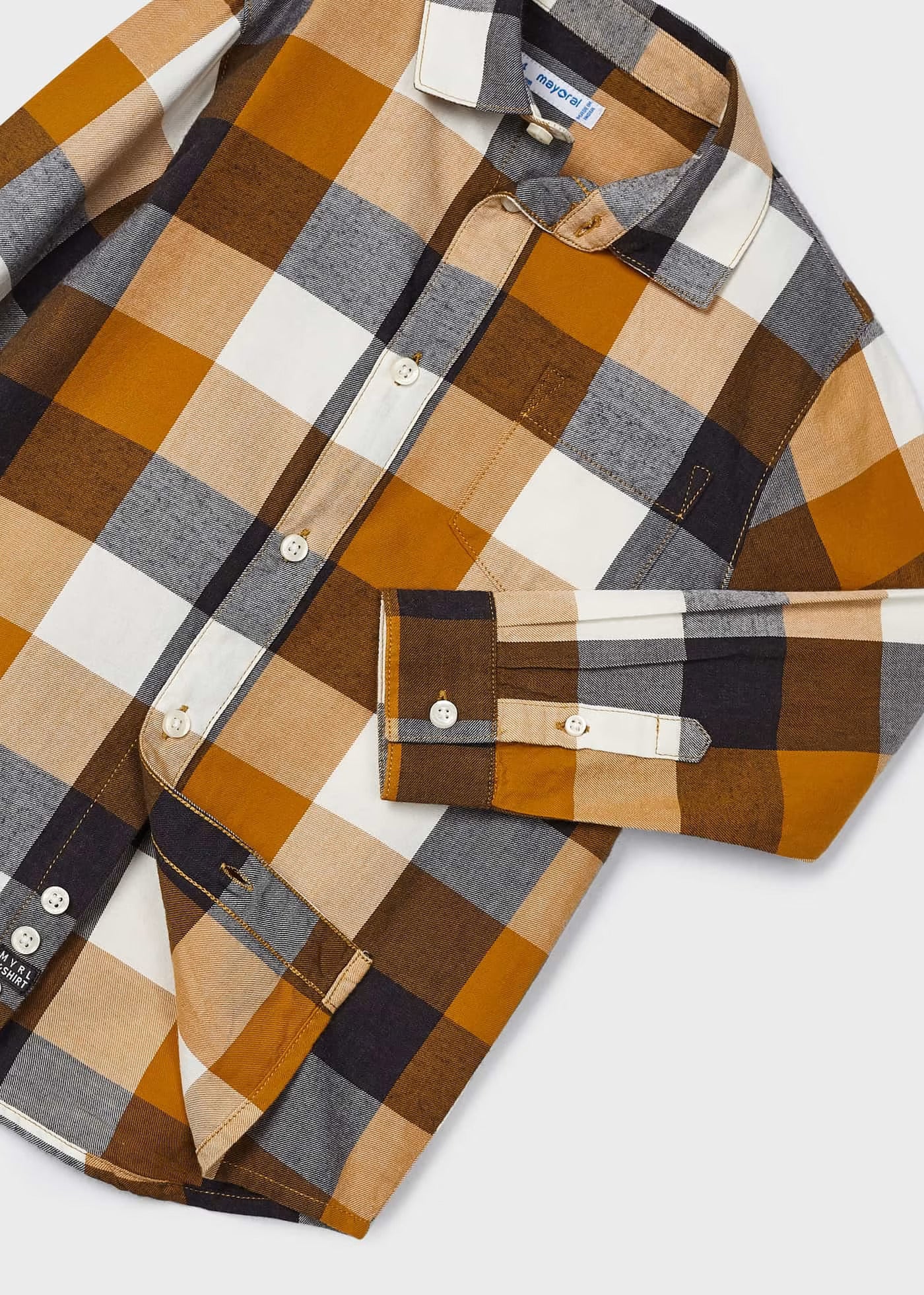 Camisa Cuadros Ocre