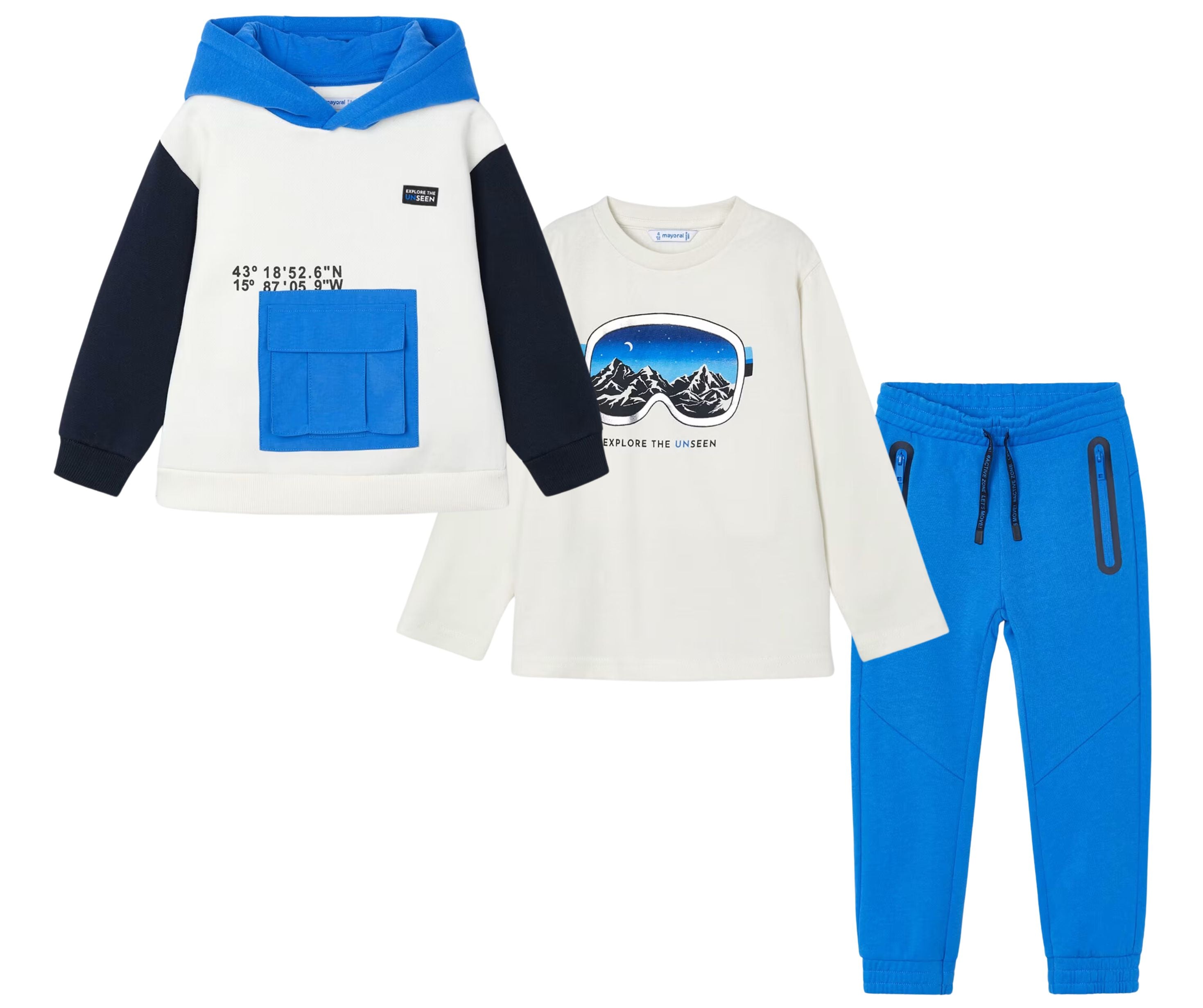 Conjunto Sudadera Camiseta y Pantalón Azul